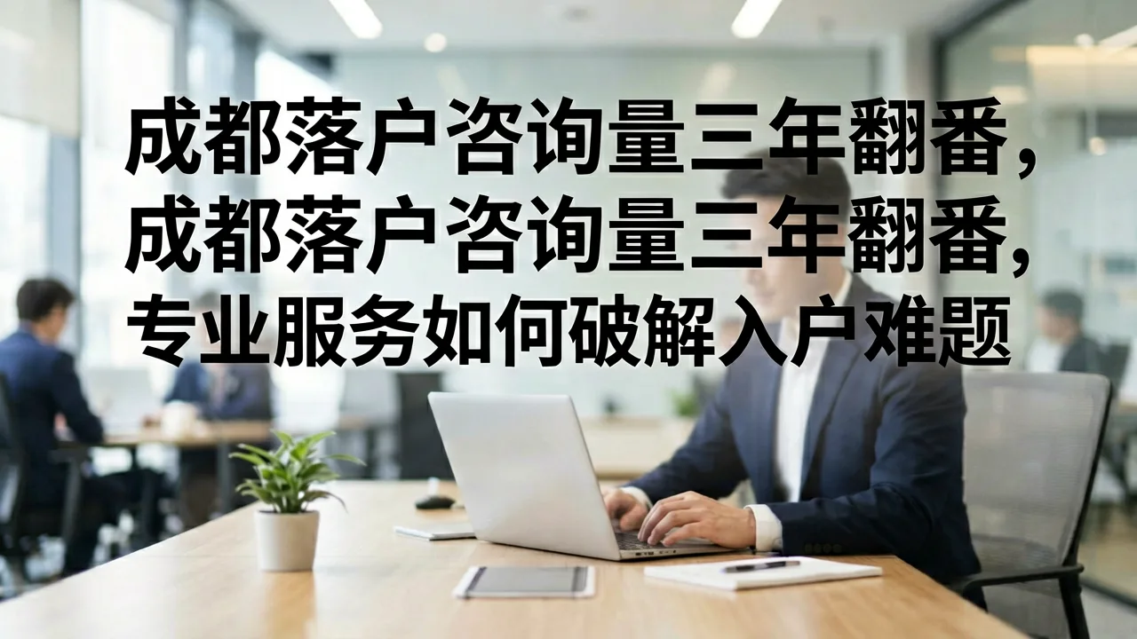成都落户咨询量三年翻番,专业服务如何破解入户难题